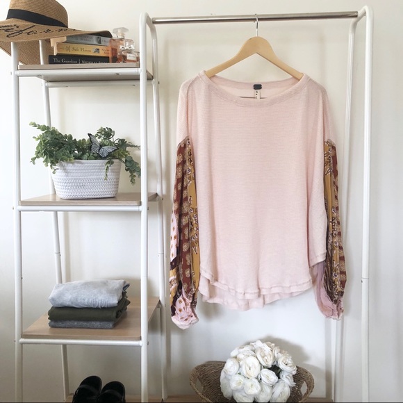 Free People Tops - Free People boho patchwork thermal top